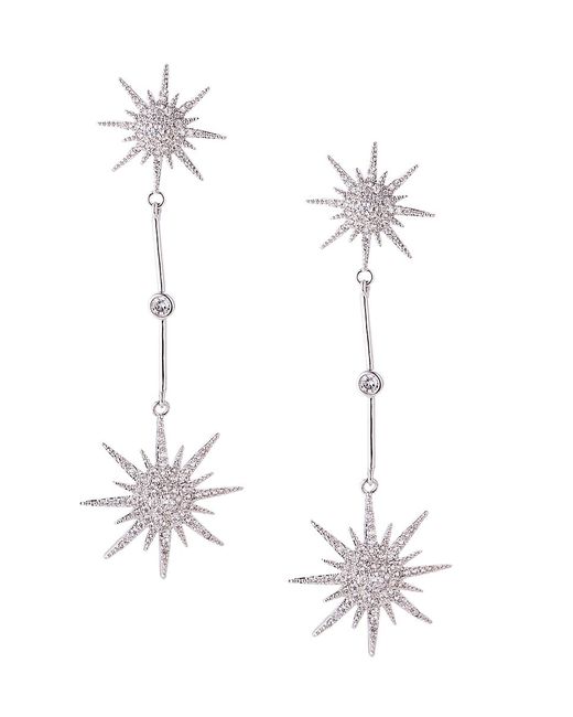 Eye Candy LA Luxe Silvertone Crystal Star Constellation Drop Earrings