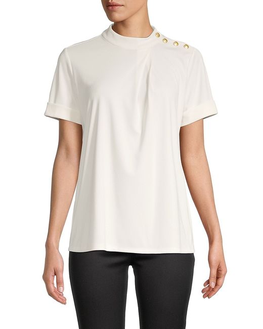 Karl Lagerfeld Buttoned Short-Sleeve Top
