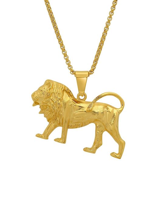 Anthony Jacobs 18K Goldplated Stainless Steel Lion Pendant Necklace