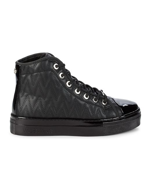 Valentino Bags by Mario Valentino Bianca Chevron-Quilted Leather High-Top Sneakers