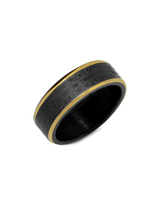 Anthony Jacobs 18K Goldplated Stainless Steel Lords Prayer Ring