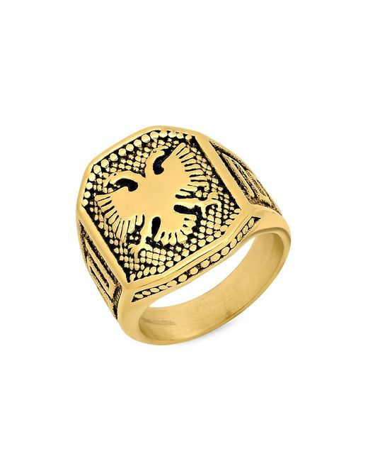 Anthony Jacobs 18K Goldplated Stainless Steel Eagle Shield Ring