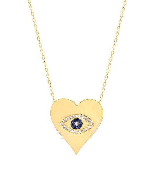 Gabi Rielle I Heart You 14K Goldplated Sterling Crystal Lucky Eye Pendant Necklace