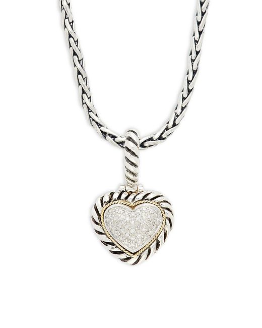Effy Sterling 18K Yellow Gold Diamond Heart Pendant Necklace