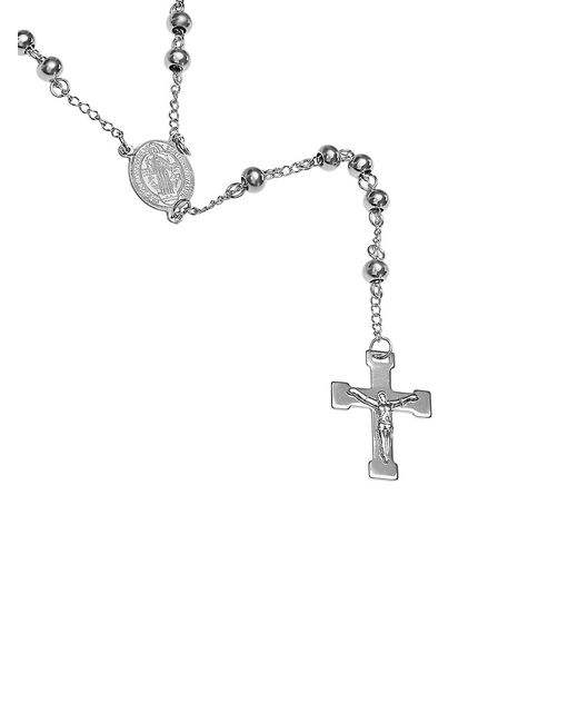Anthony Jacobs Stainless Steel Beaded Rosary Necklace