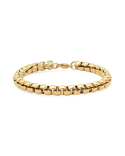 Anthony Jacobs 18K Goldplated Stainless Steel Round Box-Link Bracelet/8.5