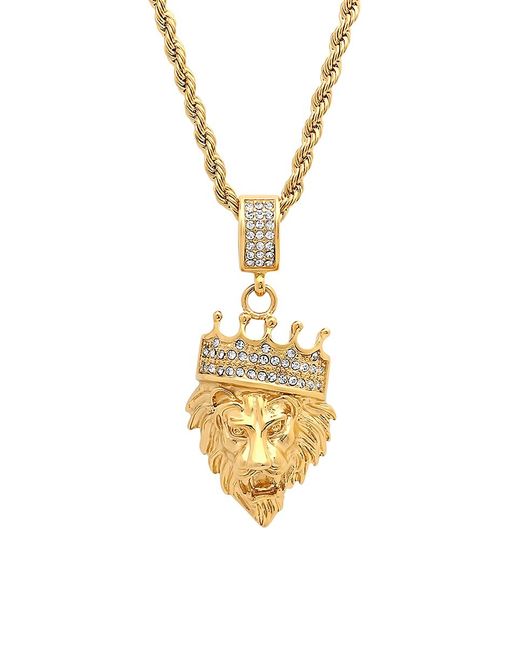 Anthony Jacobs 18K Goldplated Necklace with Simulated Diamond Lion Pendant