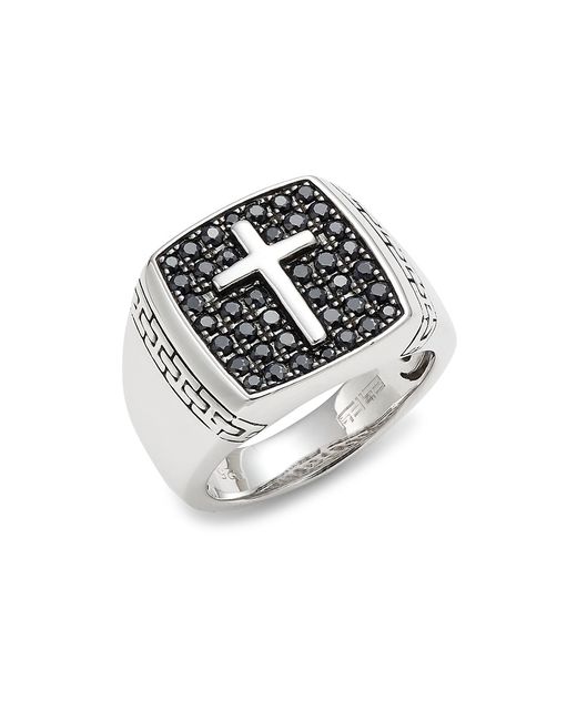 Effy Sterling Silver Sapphire Cross Ring