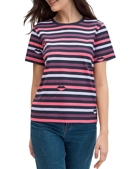 Kate Spade New York Striped Lip-Print T-Shirt