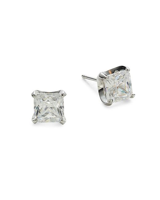 Lafonn Platinum-Plated Sterling Simulated Diamond Stud Earrings
