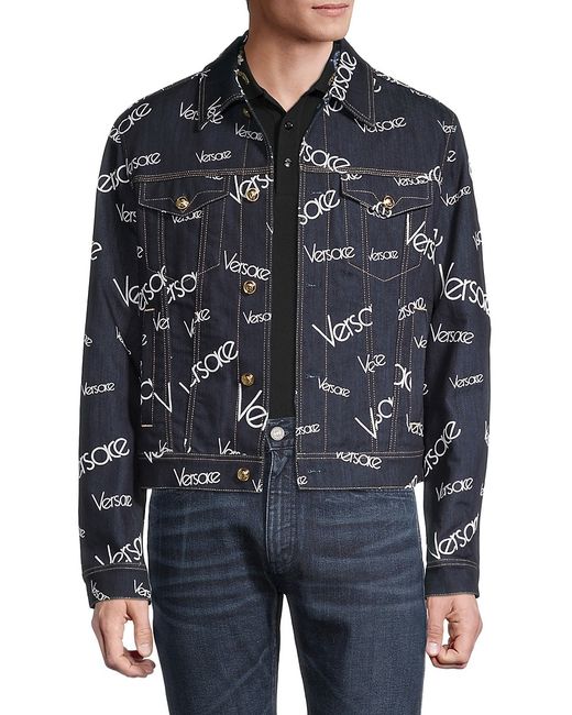 Versace Logo-Print Denim Jacket 58 48