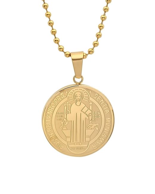 Anthony Jacobs 18K Goldplated Stainless Steel Religious Coin Pendant Necklace