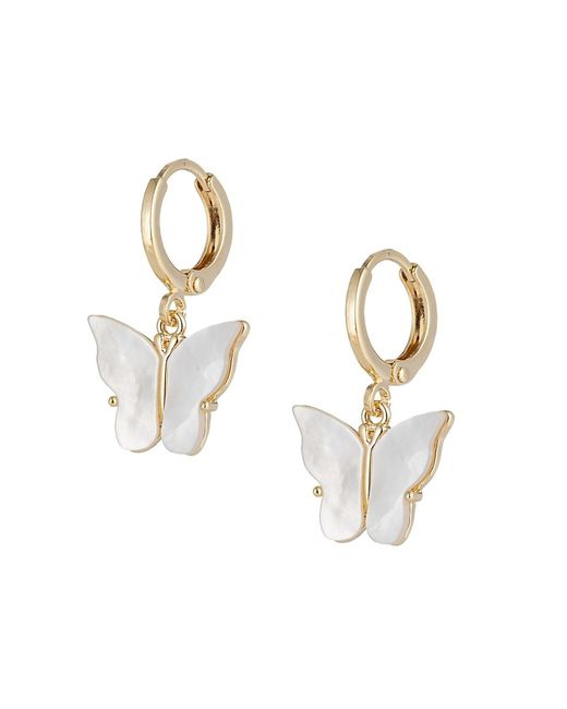 Eye Candy LA Luxe 18K Goldplated Shell Pearl Hoop-Drop Earrings