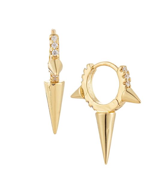 Eye Candy LA Luxe Spike 18K Goldplated Crystal Huggie Earrings