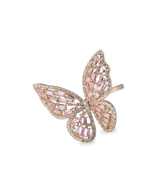 Eye Candy LA Luxe Goldtone Crystal Butterfly Ring