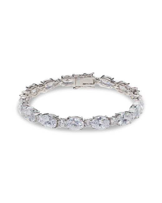 CZ by Kenneth Jay Lane Look Of Real Rhodium-Plated Crystal Channel Bracelet