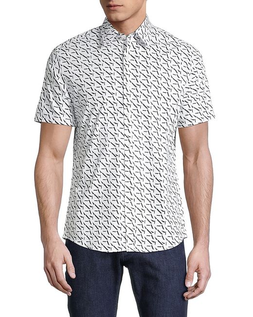 Michael Kors Slim-Fit Logo-Print Shirt