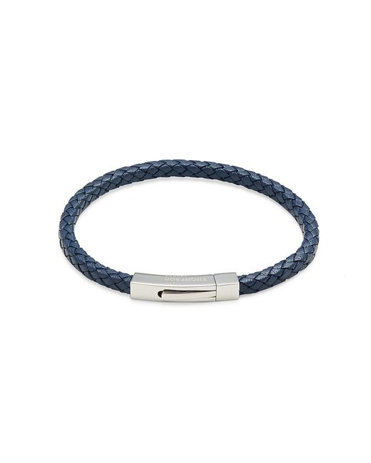 Thompson of London Braided Stainless Steel Leather Bracelet