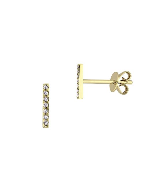 Saks Fifth Avenue 14K Gold Diamond Bar Earrings