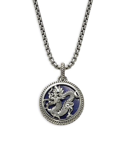 Effy Sterling Lapis Lazuli Dragon Pendant Necklace