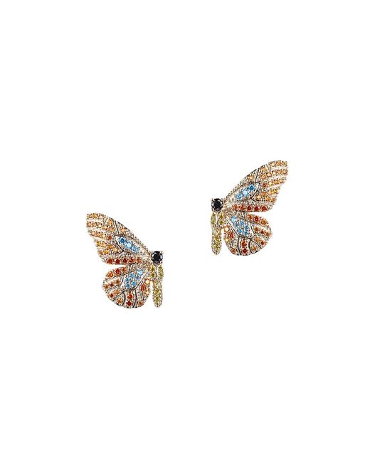 Eye Candy LA Luxe 18K Goldplated Crystal Butterfly Earrings