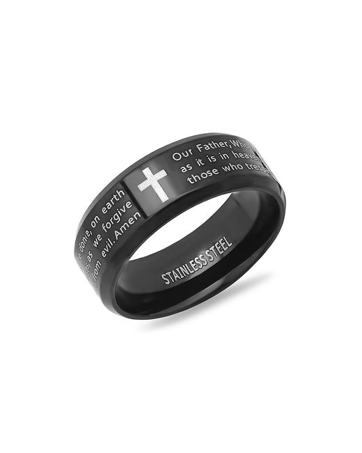 Anthony Jacobs Stainless Steel Prayer Ring