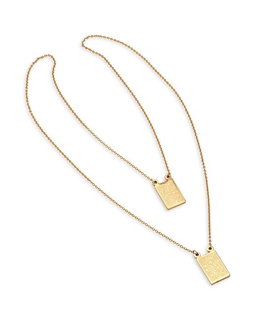 Anthony Jacobs 18K Goldplated Stainless Steel Two-Strand Religious Pendant Necklace
