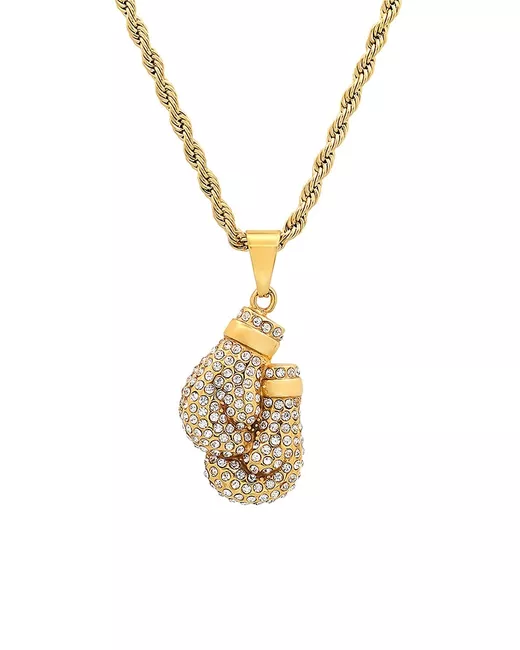 Anthony Jacobs 18K Goldplated Stainless Steel Simulated Diamond Pendant Necklace