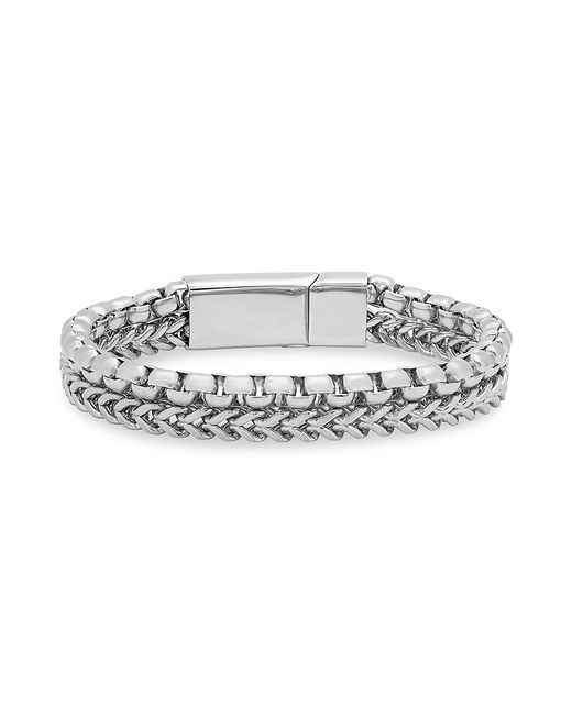 Anthony Jacobs Stainless Steel Box Chain Bracelet