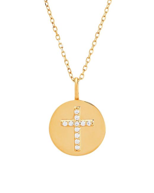 Saks Fifth Avenue 14K 0.06 TCW Diamond Cross Pendant Necklace