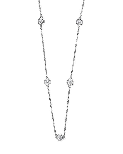 Badgley Mischka Diamond By Yard 14K Rhodium-Plated Gold Station Necklace