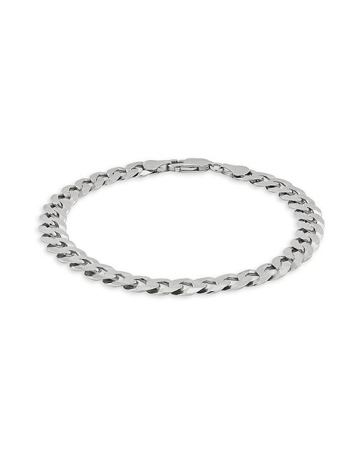 Saks Fifth Avenue Made in Italy Sterling Rhodium Plated Curb Chain Bracelet