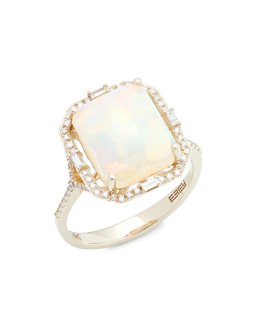 Effy 14K Opal Diamond Ring