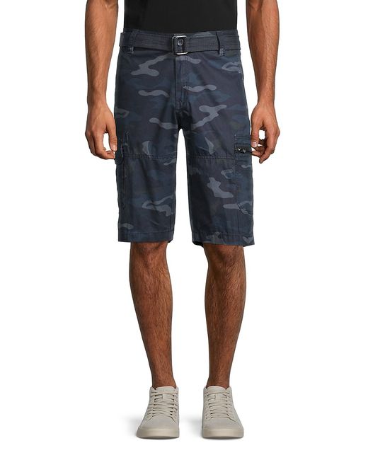 X Ray Camo-Print Belted Cargo Shorts