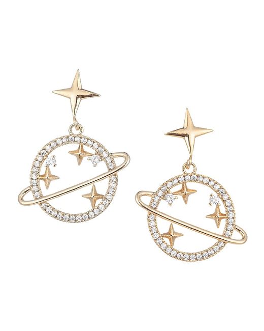 Eye Candy LA Luxe Collection Saturn 14K Plated Cubic Zirconia Earrings