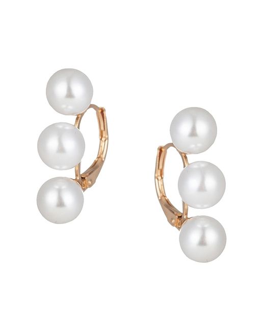 Eye Candy LA Luxe Collection 24K Plated Shell Pearl Huggie Earrings