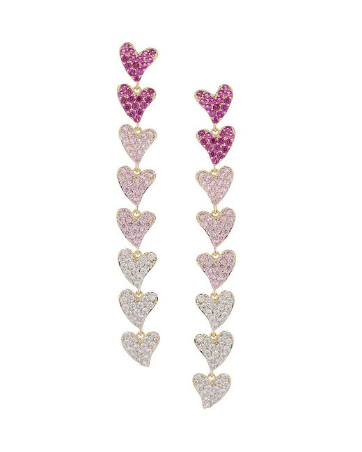 Eye Candy LA The Luxe Rainbow Heart 18K Goldplated Crystal Earrings