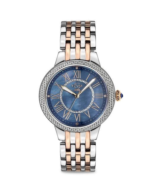 Gv2 Astor II Two-Tone Stainless Steel Mother-Of-Pearl Diamond Bracelet Watch