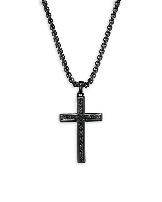 Effy Rhodium-Plated Sterling Silver Spinel Cross Necklace