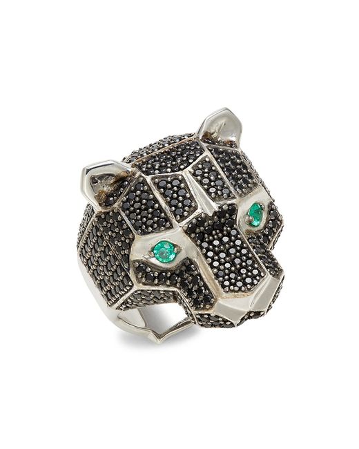 Effy Sterling Silver Emerald Spinel Ring