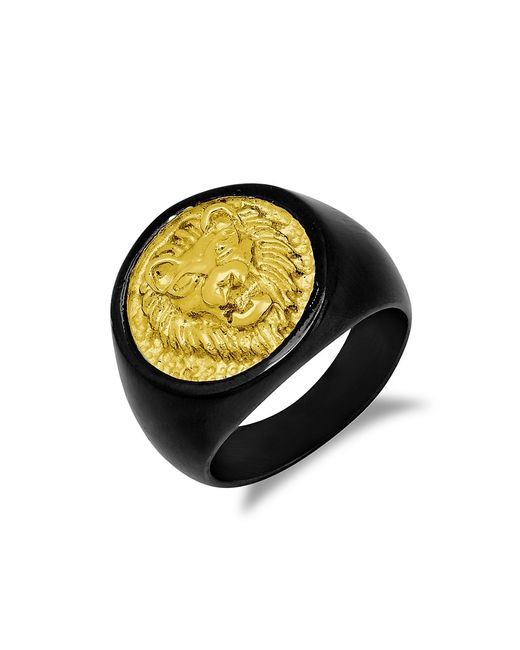 Anthony Jacobs 18K Goldplated Stainless Steel Lion Face Ring