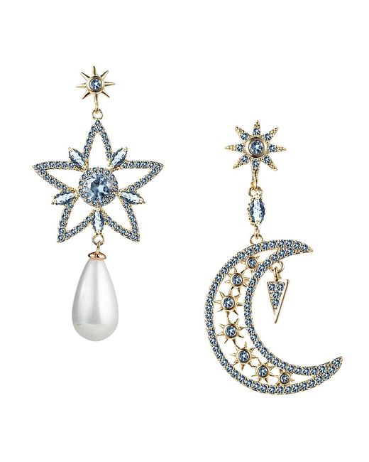 Eye Candy LA Star And Moon Mini Shell Pearl Earrings