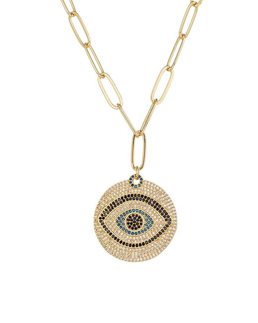 Eye Candy LA The Luxe Collection 18K Plated Cubic Zirconia Evil Eye Pendant Necklace
