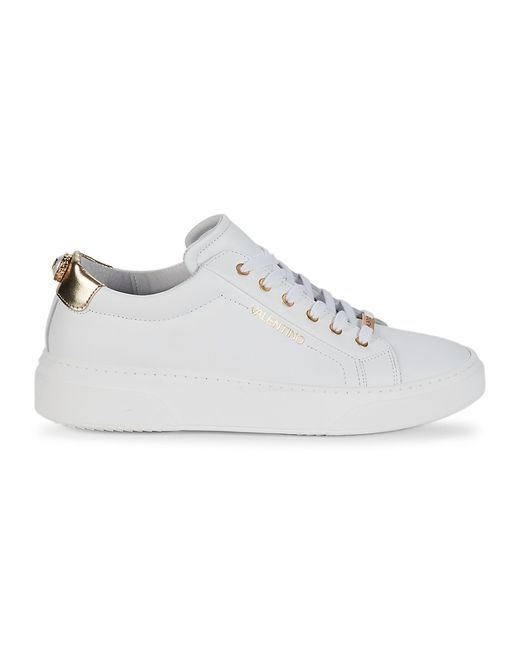 Valentino Bags by Mario Valentino Magno Pearl-Embellished Leather Sneakers