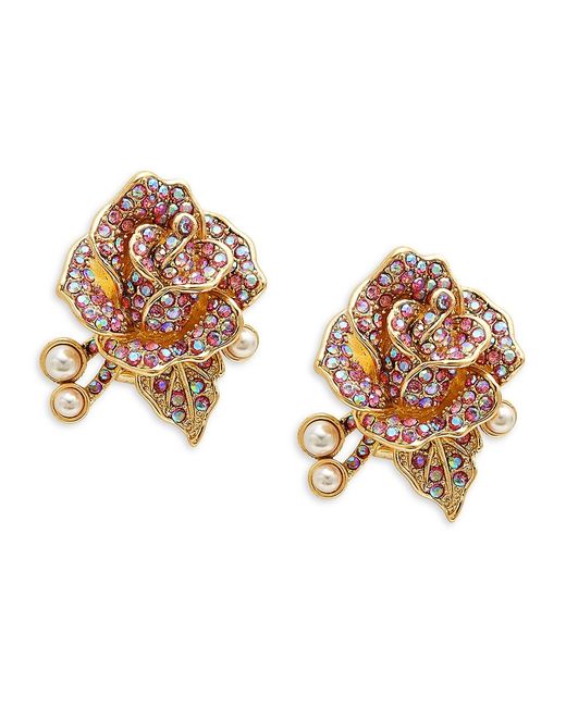 Heidi Daus Goldtone Crystal Flower Earrings