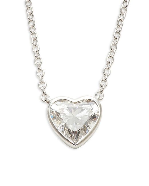 Badgley Mischka 14K Diamond Heart Pendant Necklace
