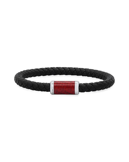 Anthony Jacobs Leather Carbon Fiber Bracelet