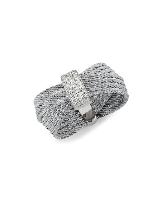 Alor Classique Stainless Steel 18K Diamond Ring