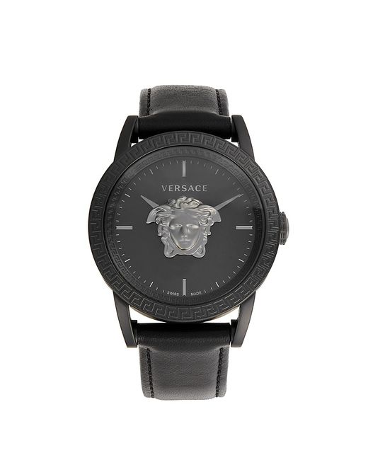 Versace Palazzo Empire Stainless Steel Leather Strap Watch