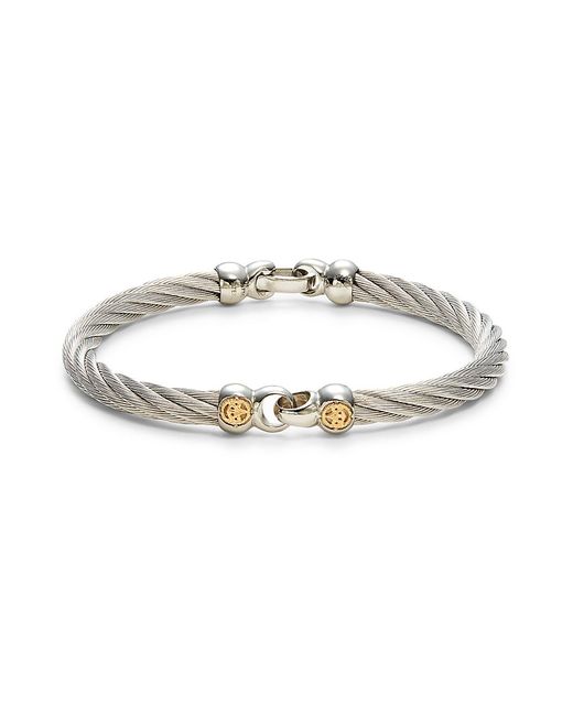 Alor Stainless Steel 18K Yellow Gold Cable Bracelet